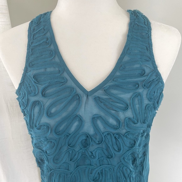 Chandigarh & Lia Teal Green Textured Tank Top - Picture 5 of 7